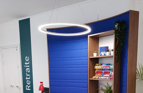 Axa cloison table basse pouf luminaire led