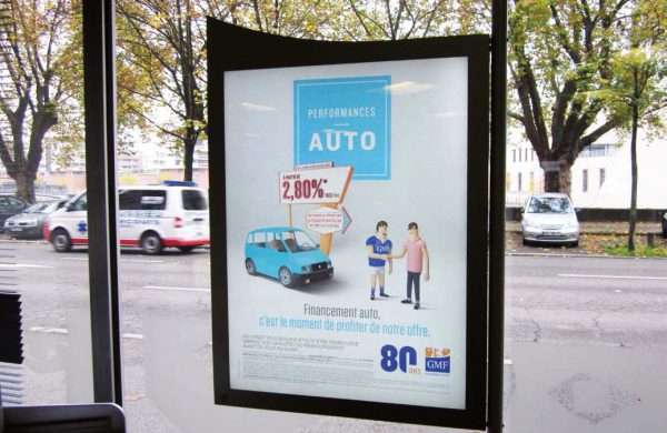 Porte-affiche LED de vitrine - MAAF