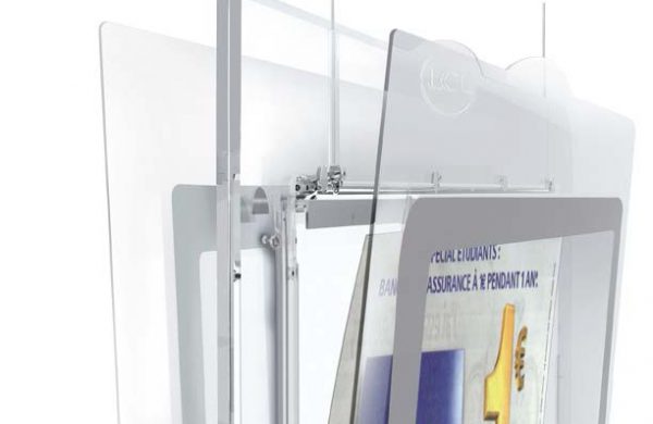 Schéma coupe porte affiches vitrine led LCL