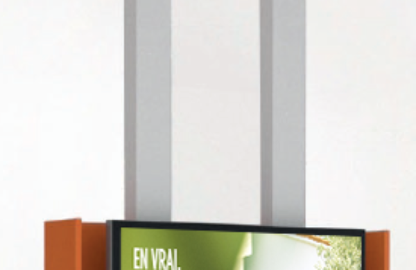 Support écran vitrine Groupama