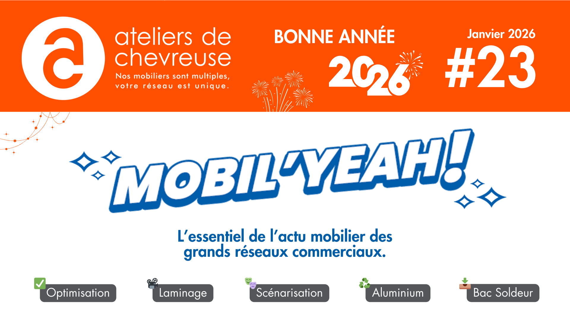 Bannière de la 23ème édition de la newsletter des Ateliers de Chevreuse : un mois clé pour anticiper les nouveaux usages en magasin !