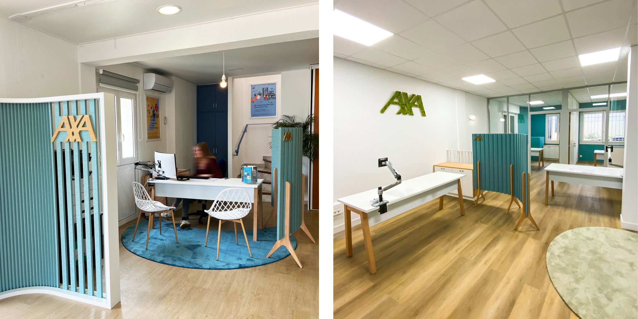 Aménagement du réseau d'agences Axa par Ateliers de Chevreuse.